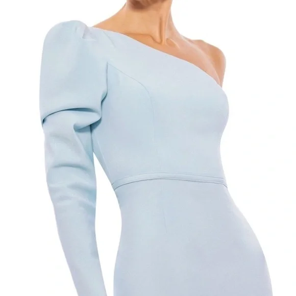 Mac Duggal One Shoulder Puff Sleeve Gown - Picture 3 of 5